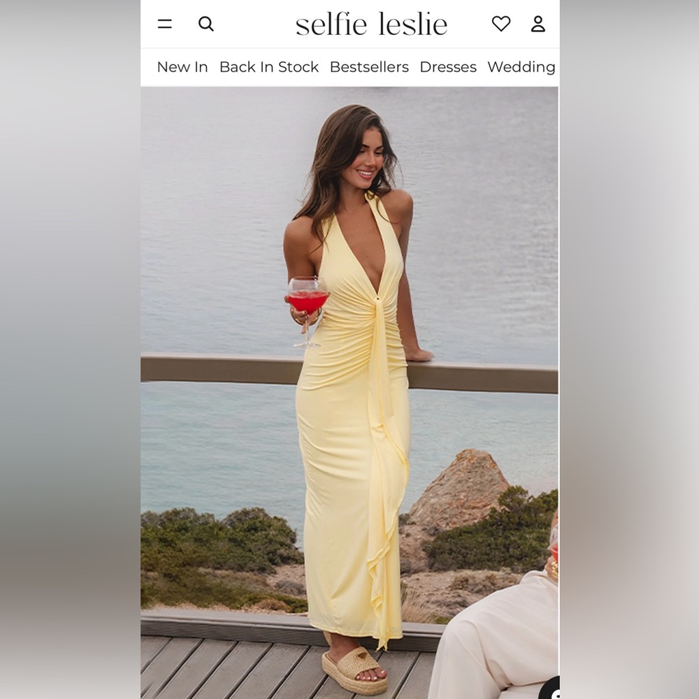 Selfie Leslie Halterneck Ruched Maxi Dress